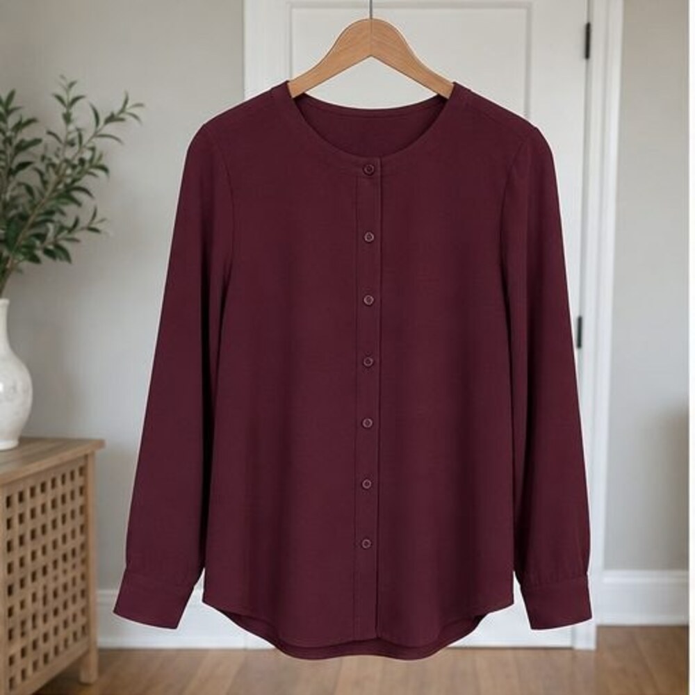 Burgundy Lace Trim Top
